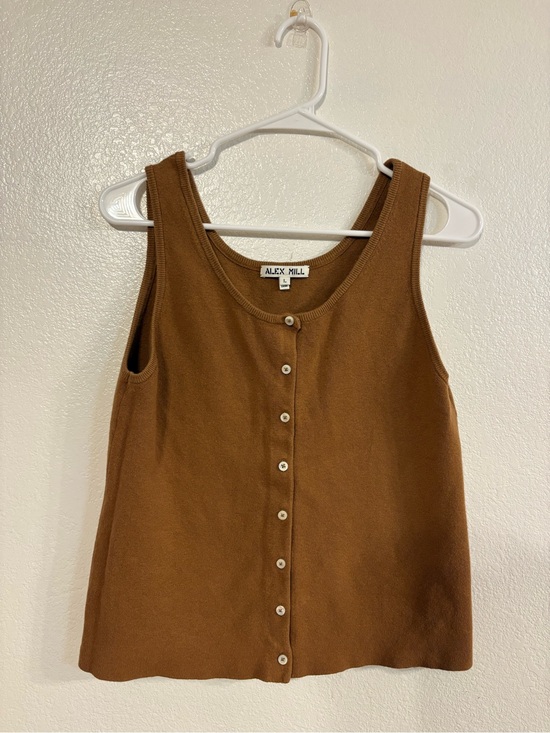 Alex Mill Tops - Alex Mill Women's Brown Knit Button-Front Tank & Cardigan Size L